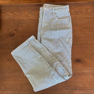 Railroad Stripe Denim High Waisted